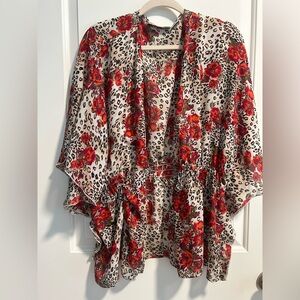 Sag Harbor Multicolor Animal Print Kimono